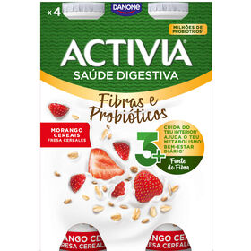 Iogurte Líquido Bifidus Morango E Cereais Activia Danone 620 gr (4 Un)