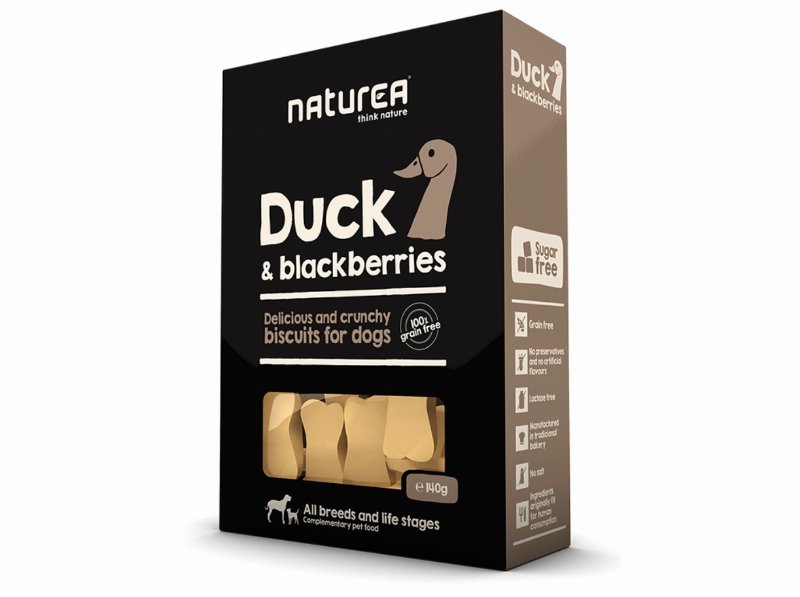 Snacks Cão Naturea Biscoitos Pato E Amora 140 g