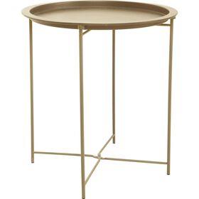Mesa De Apoio 47Cm Dourada Lecce Kasa