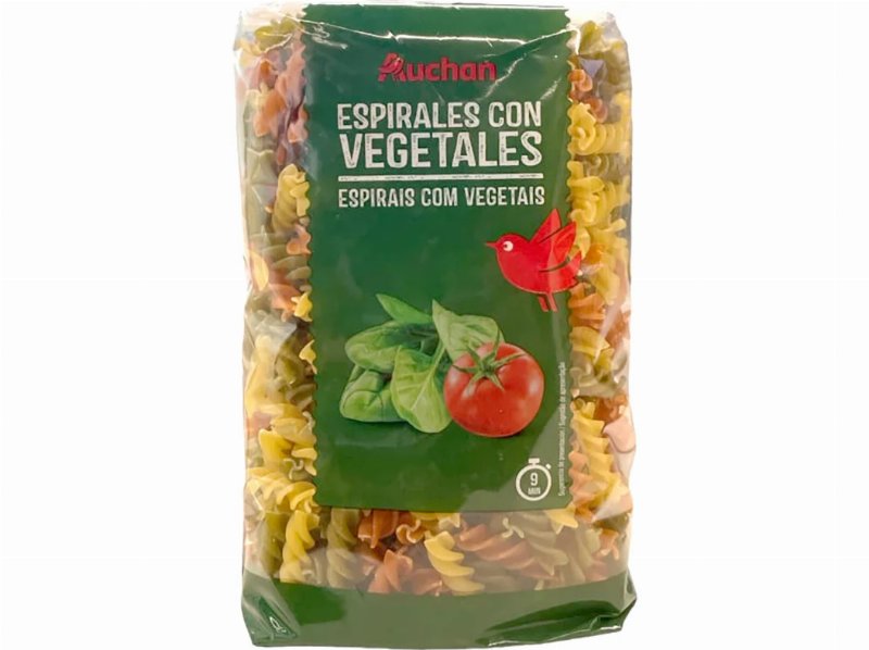 Massa Auchan Espirais Com Vegetais 500 g