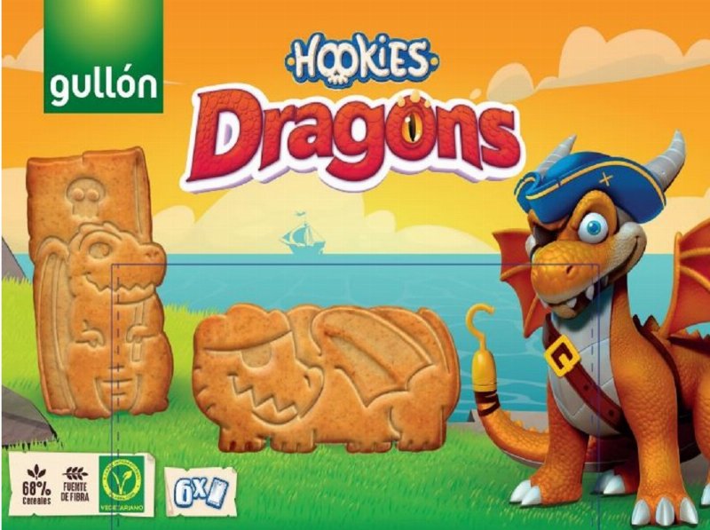 Bolachas Hookies Dragons Gullon 247.2 g