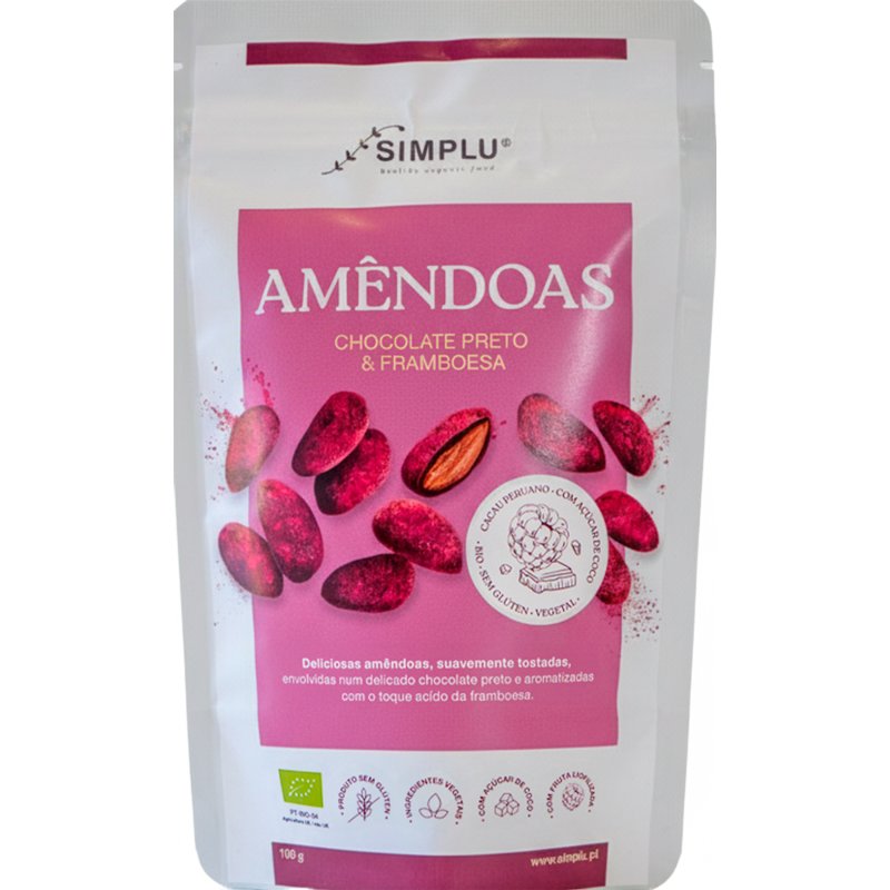 Amêndoas De Chocolate Preto E Framboesa 100 g