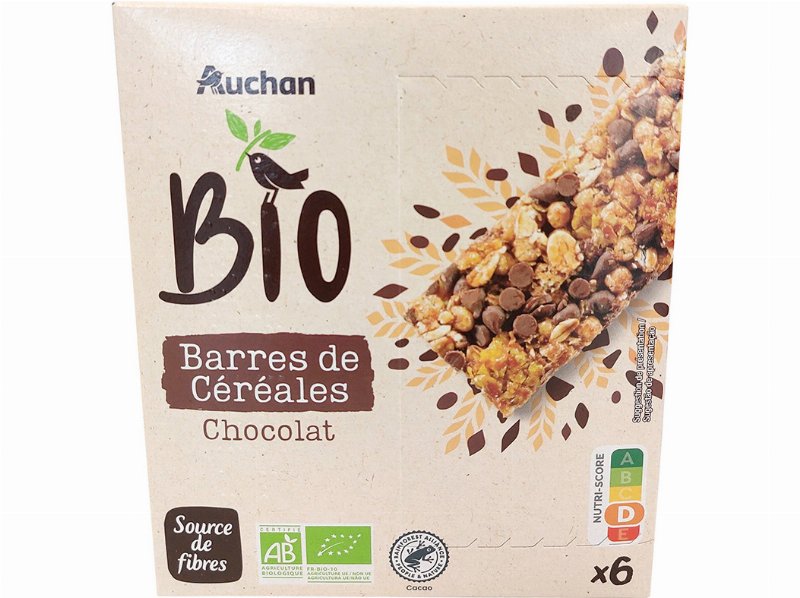 Barra De Cereais Auchan Bio Chocolate 138 g (6X23 g)