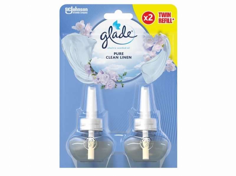 Ambientador Glade Eléctrico Recarga Dupla Clean Linen 2X20 ml