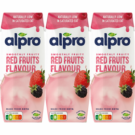 Bebida Vegetal De Soja Frutos Vermelhos Alpro 3 X 250 ml
