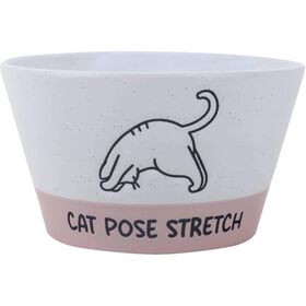 Taça Gato 450 ml Fundo Rosa Kasa