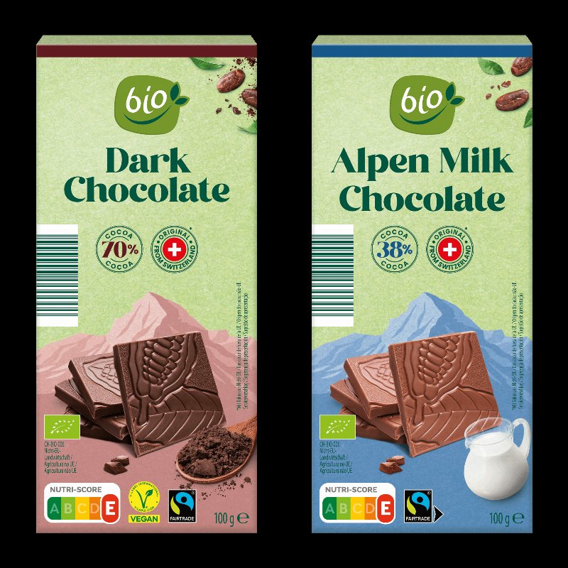 Chocolate Biológico Sortido: Preto Ou De Leite