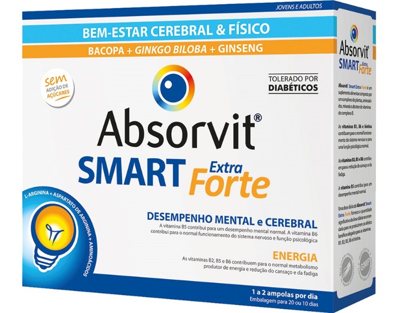 Suplemento Absorvit Smart Extra Forte 30 Ampolas