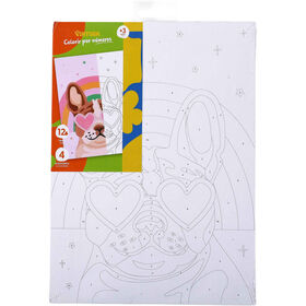 Kit Colorir Por Números Com Tela E Aguarelas (Vários Modelos)