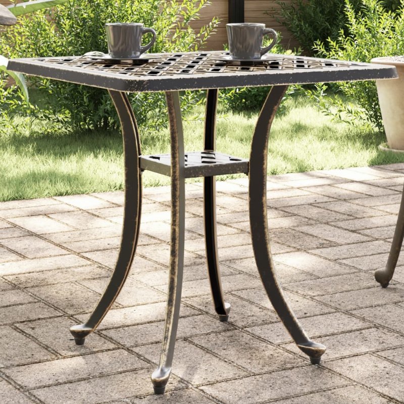 Hkh Mesa De Jardim 53X53X53 Cm Alumínio Fundido Bronze - Marrom