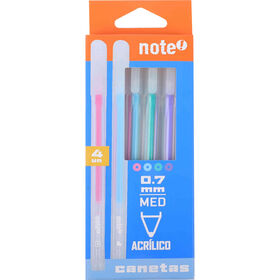 Conjunto 4 Esferográficas De Tinta Acrílica Pastel Note!