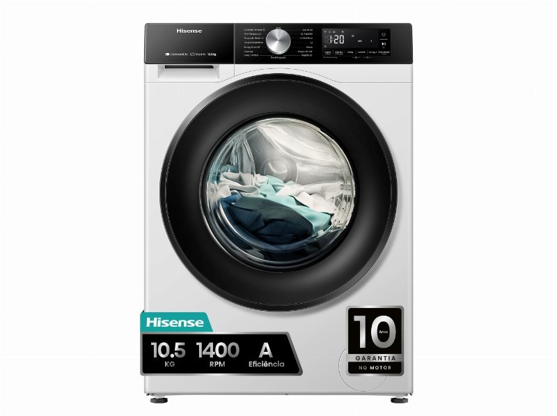Máquina Lavar Roupa Hisense Wf3S1043Bw3 Branco Serie 3S A 105 kg 1400Rpm