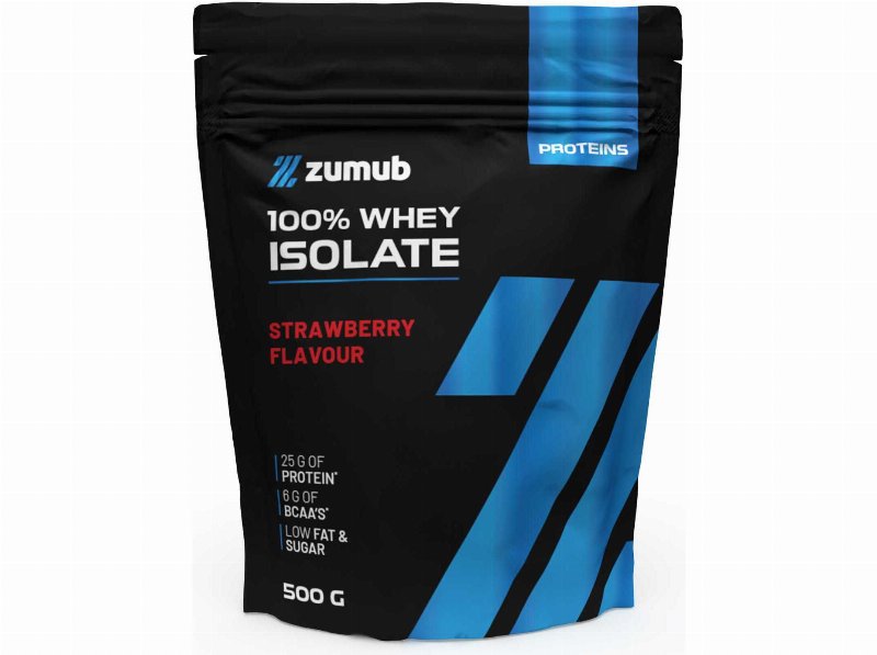Proteina Whey Zumub 100% Isolada Morango 500 g