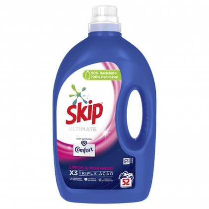 Detergente Máquina Roupa Líquido Com Perfume Comfort Lírios E Morango Skip 52Dos