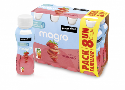 Iogurte Líquido Magro 00% Morango Pack 8 Pingo Doce 8x0.17Kg