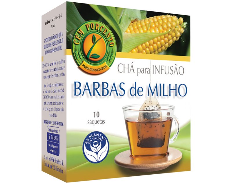 Chá Cem Porcento Barbas Milho 10 Saquetas