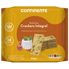 Bolachas Crackers Integrais Continente 500 gr (14 Un)