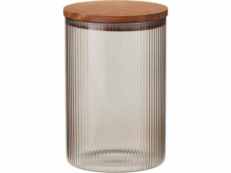Frasco De Vidro Com Tampa De Madeira 1300 ml