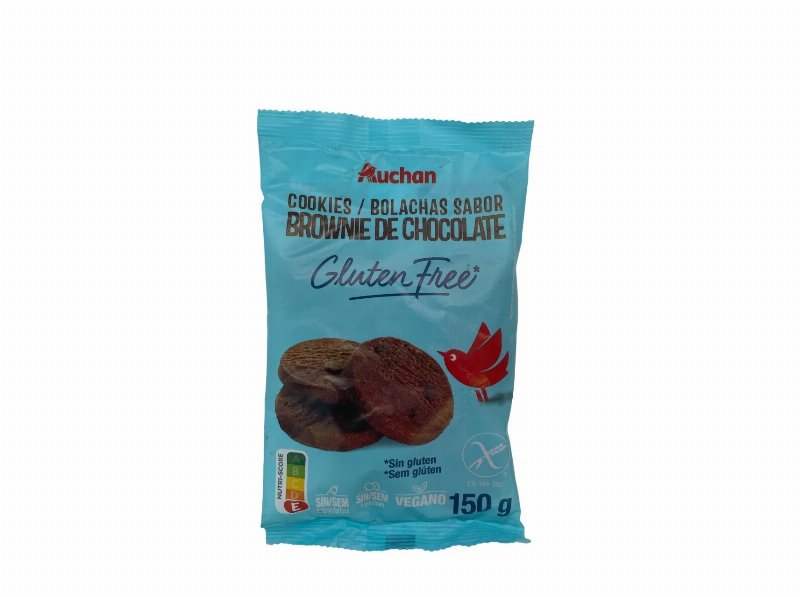 Bolachas Auchan Sem Glúten Sabor A Brownie De Chocolate 150 g