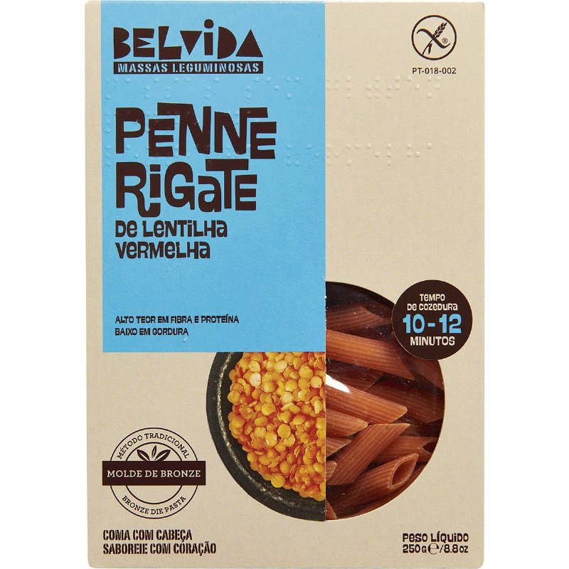 Penne Rigate Lentilha Vermelha 250 g