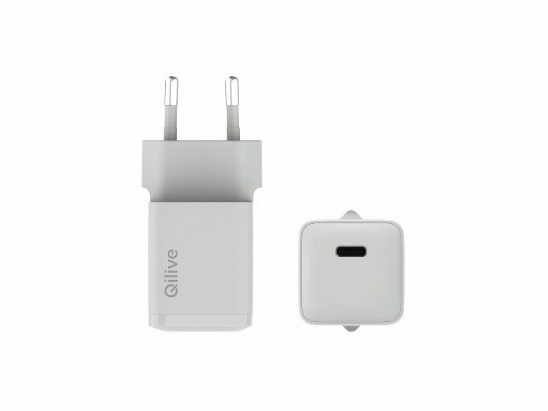 Carregador Doméstico Qilive 600194185 Cinza 1 Usbc 30W