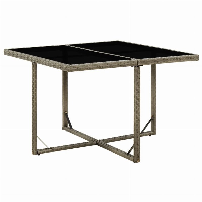 Hkh Mesa De Jardim 109X107X74 Cm Vime Pe E Vidro - Cinzento
