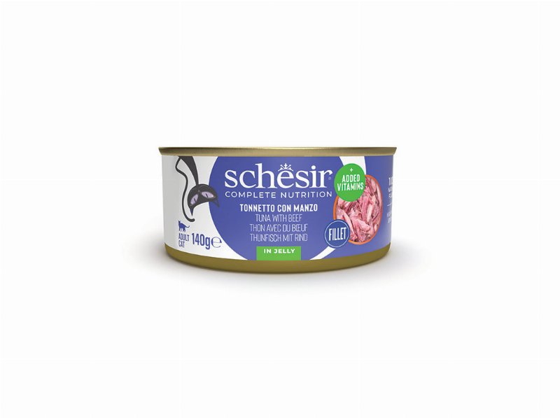 Comida Húmida Para Gato Schesir Lata Com Atum E Filete De Carne 140 g