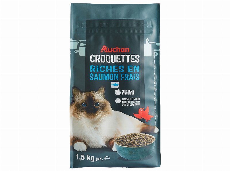 Ração Para Gato Auchan Esterilizado Rico Em Salmão Fresco 1.5 kg