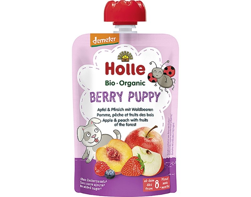 Saqueta Bio Holle Maçã Pessego E Frutos Vermelhos 8M+ 100 g