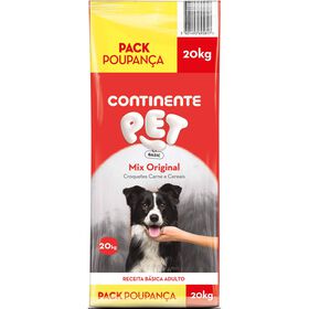 Ração Para Cão Adulto Carne E Cereais Pack Poupança Continente Pet Basic 20 kg