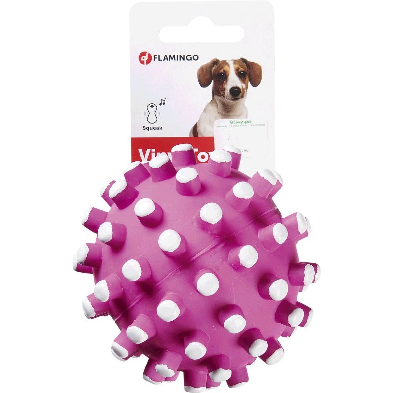 Brinquedo Para Cão Bola Com Picos Cor De Rosa 9,5Cm