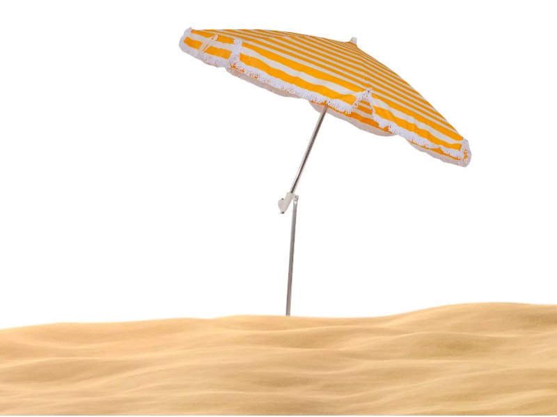 Guarda-Sol Saurium Riscas Amarelas Com Saia 180 Cm