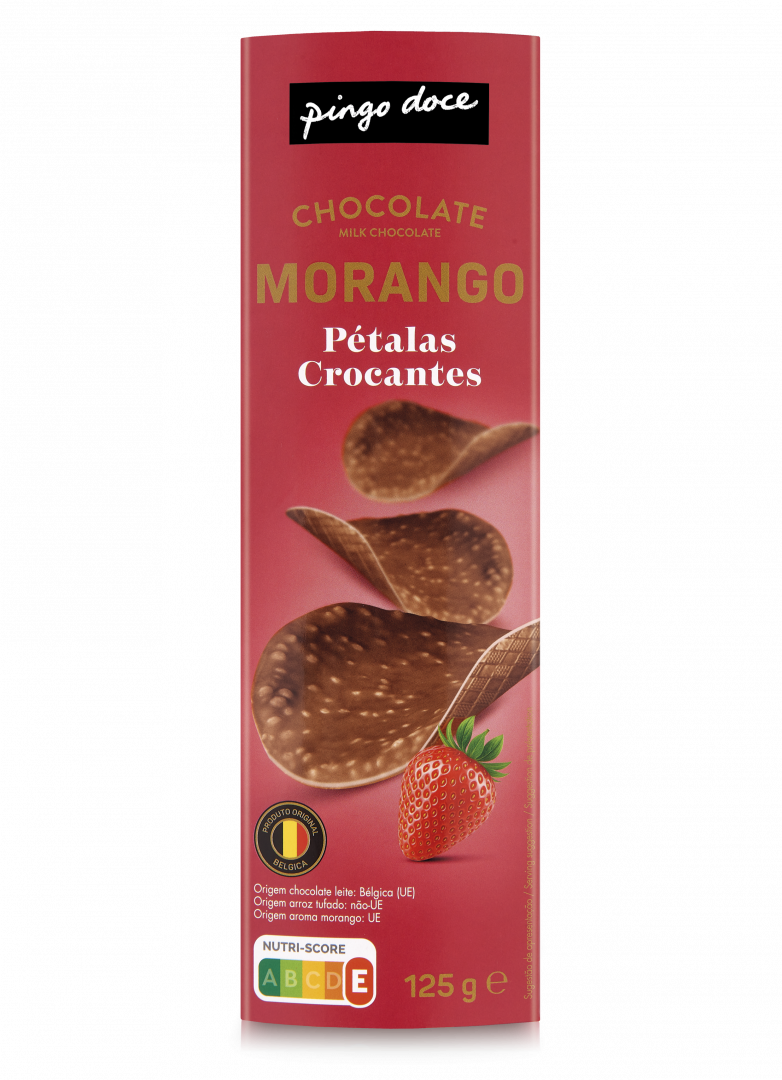 Bolachas Pétalas De Chocolate E Morango Pingo Doce 0.125Kg