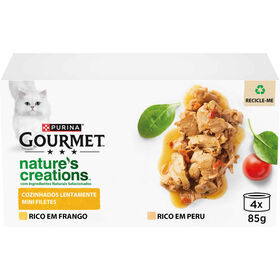 Comida Húmida Para Gato Adulto Frango Lata Purina Gourmet Nature 4 X 85 g