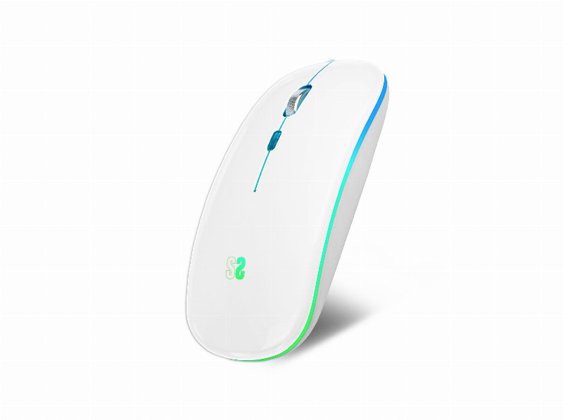 Rato Sem Fios Subblim Led Dual Flat Branco