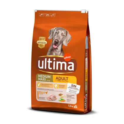 Comida Seca Para Cão Adulto +10 kg Com Frango Affinity Ultima 7.5Kg