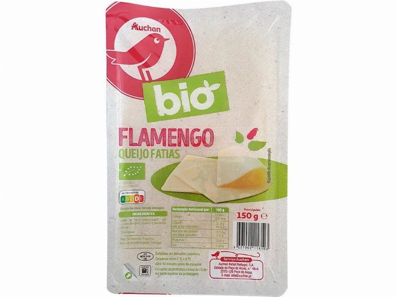 Queijo Auchan Flamengo Bio Fatias 150 g