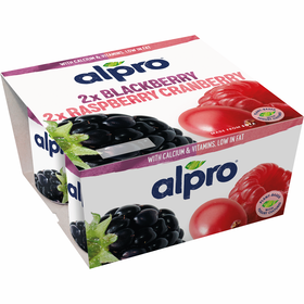 Vegegurte Base De Soja Pedaços Framboesa E Amora Alpro    500 gr (4 Un)