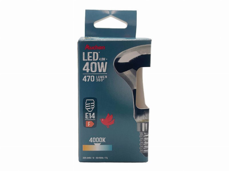 Lâmpada Led Auchan E14 40W R50 Luz Branca