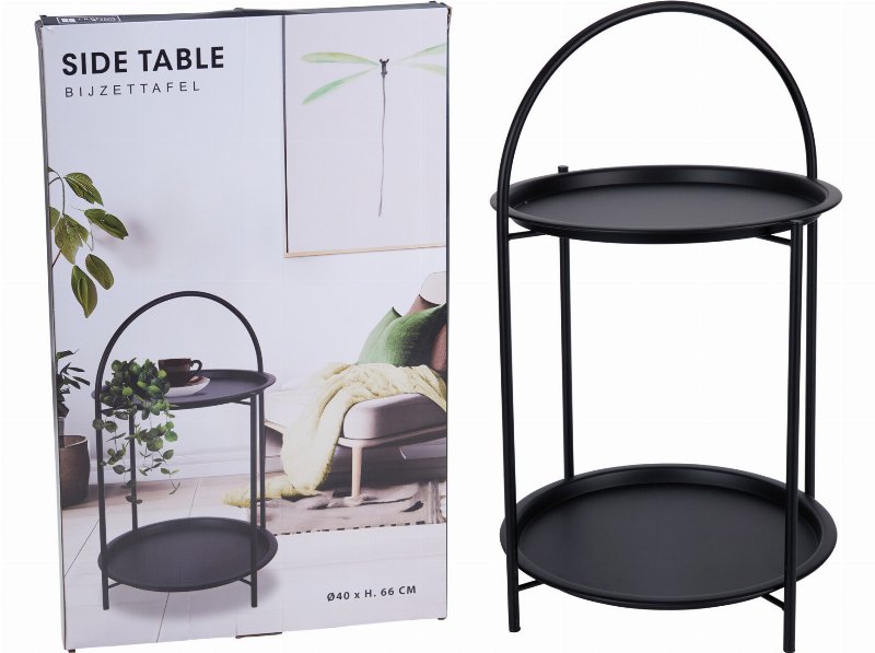 Mesa Apoio Preto 40X40X66Cm