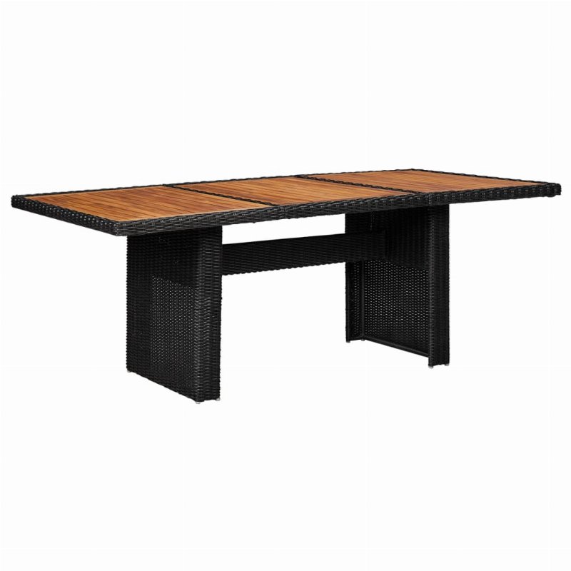 Hkh Mesa De Jantar Jardim 200X100X74 Cm Vime Pe - Preto