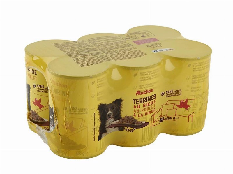 Comida Húmida Para Cão Auchan Mix Terrinas 6X400 g