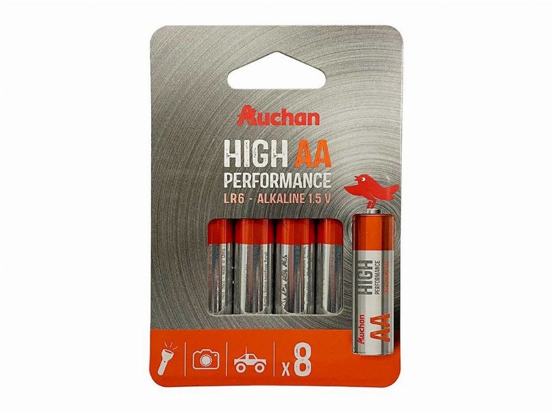 Pack 8 Pilhas Alcalina Auchan Premium Aa Lr06