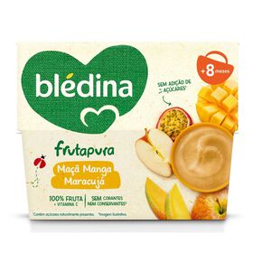 Puré De Fruta Maçã, Manga E Maracujá +8M Blédina 4 X 95 gr