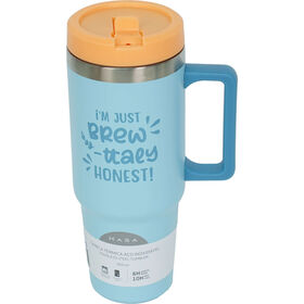 Caneca Térmica 900 ml Azul E Laranja Kasa