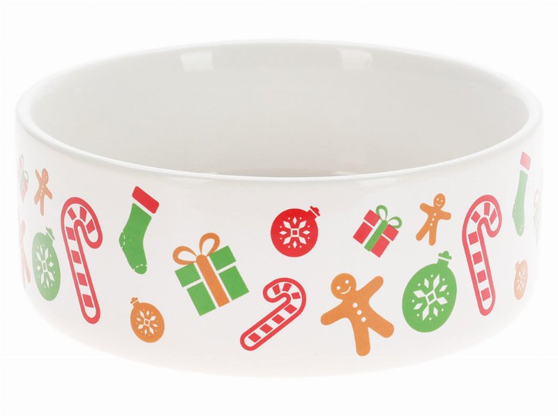 Comedouro Natal Dogs Collection Cerâmica 16Cm
