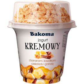 Iogurte Pedaços Kremowy Duo Banana, Chocolate E Granola Bakoma 230 gr