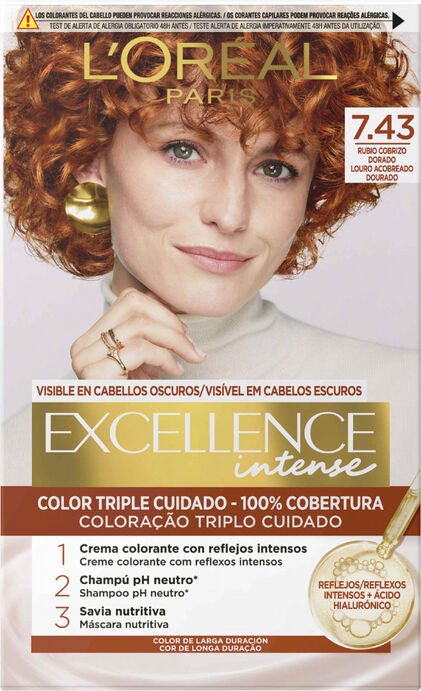 Coloração Excellence Louro Acobreado Dourado 7.43 Excellence L'oreal Paris 1Un