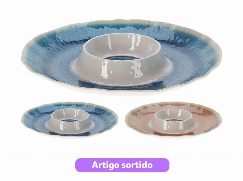 Prato Para Aperitivos Melamina 35Cm Cores Sortidas