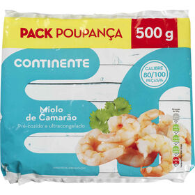 Miolo De Camarão Selvagem 80/100 Congelado Pack Poupança Continente 500 gr